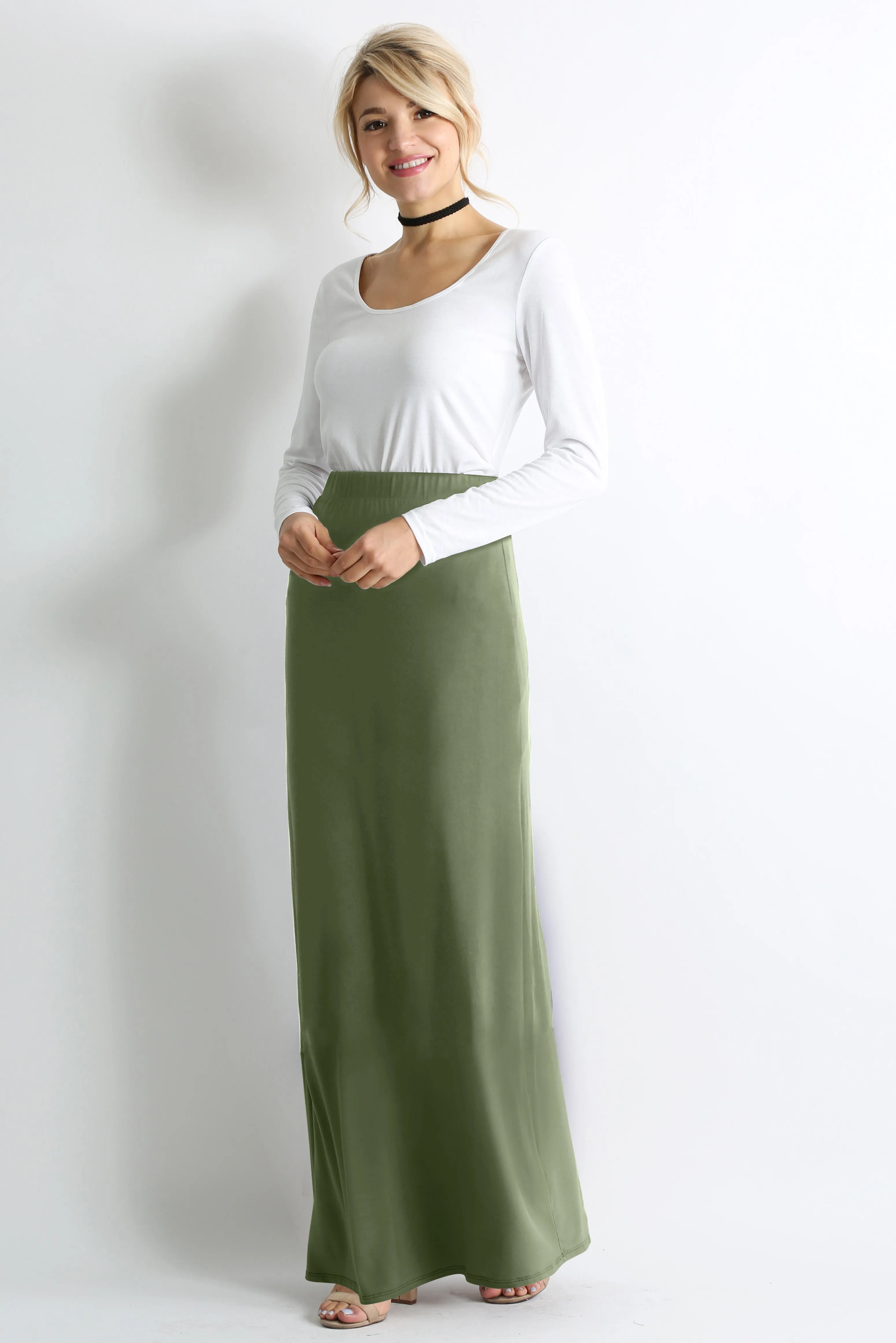 Comfort in Solids Maxi Skirt