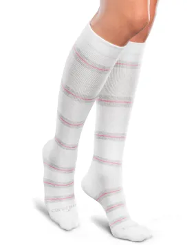 Core-Spun by Therafirm Patterned Thin Line Socks for Men & Women 10-15mmHg