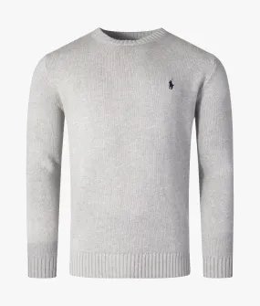 Cotton Ribbed Crew Neck Jumper