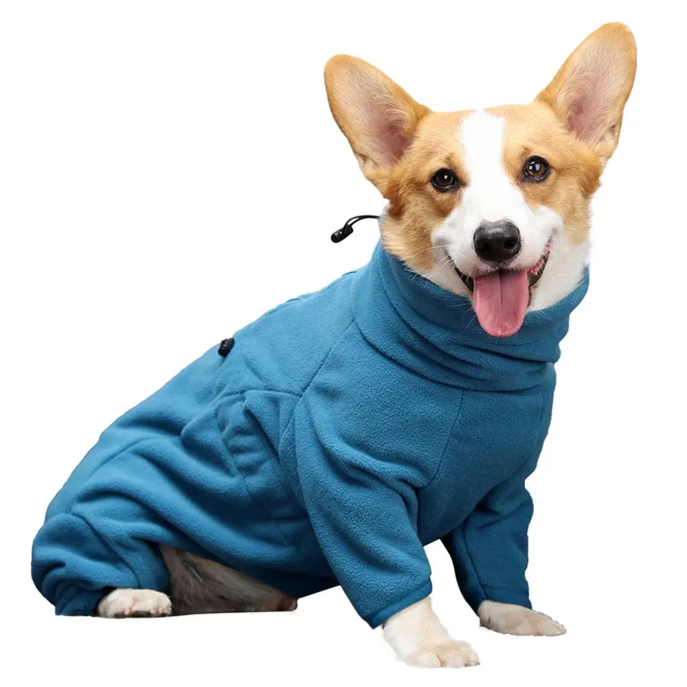 Cozy Fleece Dog Winter Coat - Windproof and Warm Cold Weather Jacket - Dog Winter Coat Soft Fleece Pullover Pajamas Windproof Warm Cold Weather Jacket Vest Cozy Onesie Outfit Clothes for Dogs Cats