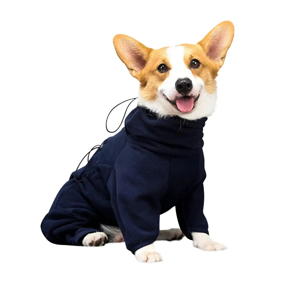 Cozy Fleece Dog Winter Coat - Windproof and Warm Cold Weather Jacket - Dog Winter Coat Soft Fleece Pullover Pajamas Windproof Warm Cold Weather Jacket Vest Cozy Onesie Outfit Clothes for Dogs Cats