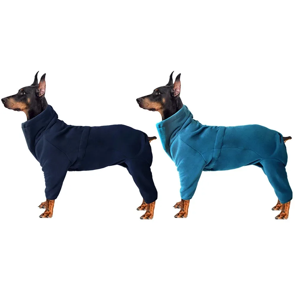 Cozy Fleece Dog Winter Coat - Windproof and Warm Cold Weather Jacket - Dog Winter Coat Soft Fleece Pullover Pajamas Windproof Warm Cold Weather Jacket Vest Cozy Onesie Outfit Clothes for Dogs Cats