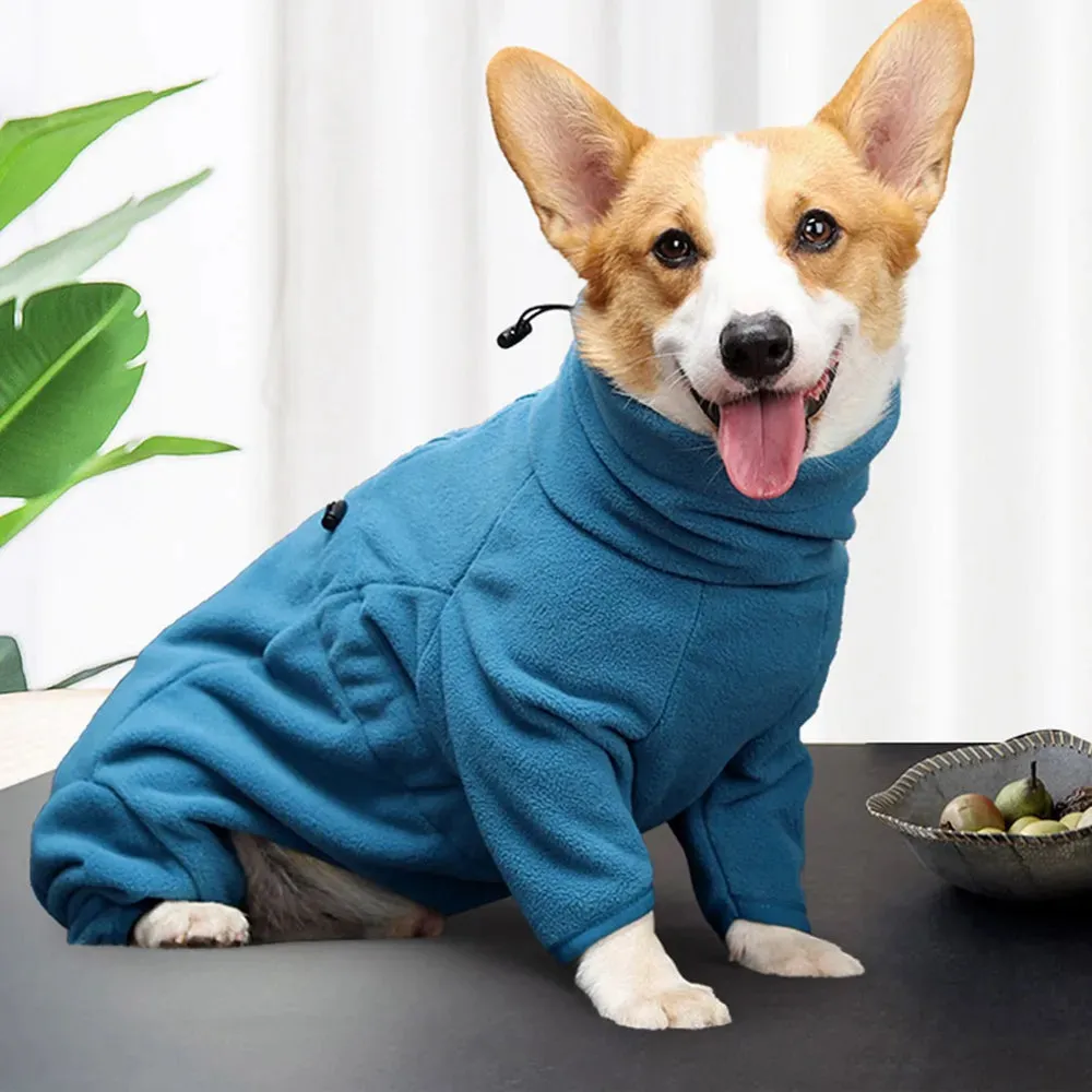 Cozy Fleece Dog Winter Coat - Windproof and Warm Cold Weather Jacket - Dog Winter Coat Soft Fleece Pullover Pajamas Windproof Warm Cold Weather Jacket Vest Cozy Onesie Outfit Clothes for Dogs Cats