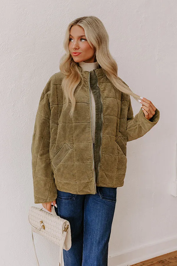 Cozy Moment Corduroy Jacket in Sage