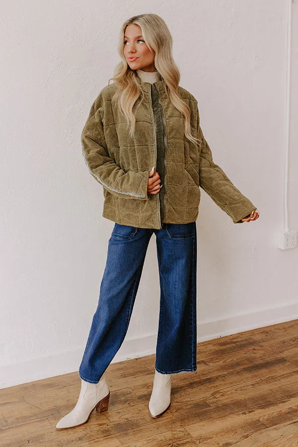 Cozy Moment Corduroy Jacket in Sage