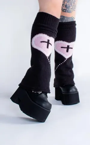 Cross My Heart Pastel & Black Knit Leg Warmers