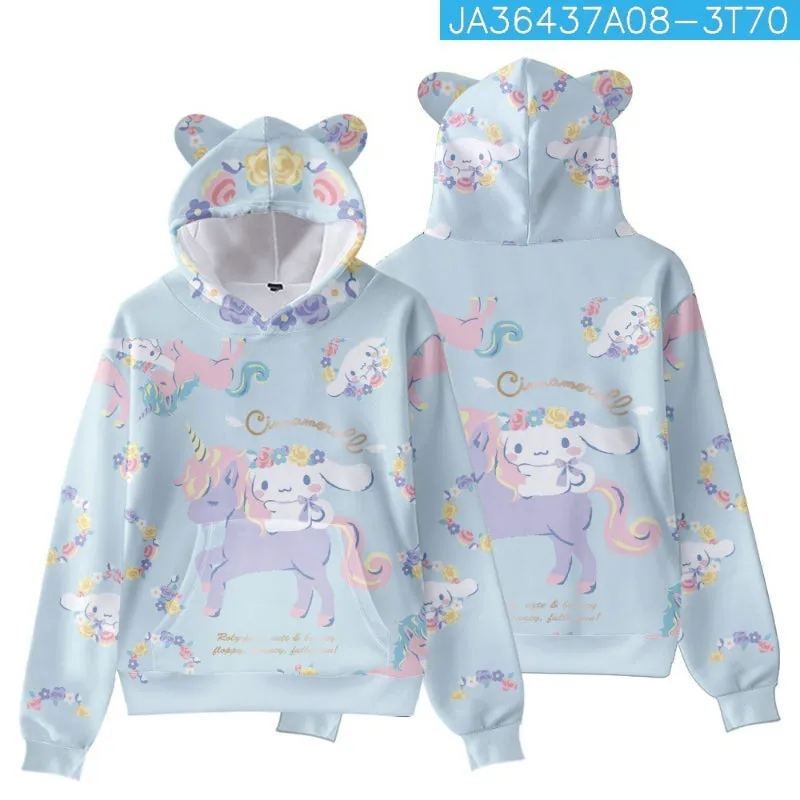 Cute Cinna Print Kids Hooded Sweater KI596