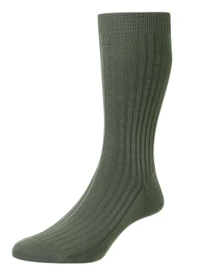 DANVERS | Classic 5x3 Rib Mercerised Cotton | Sage Green