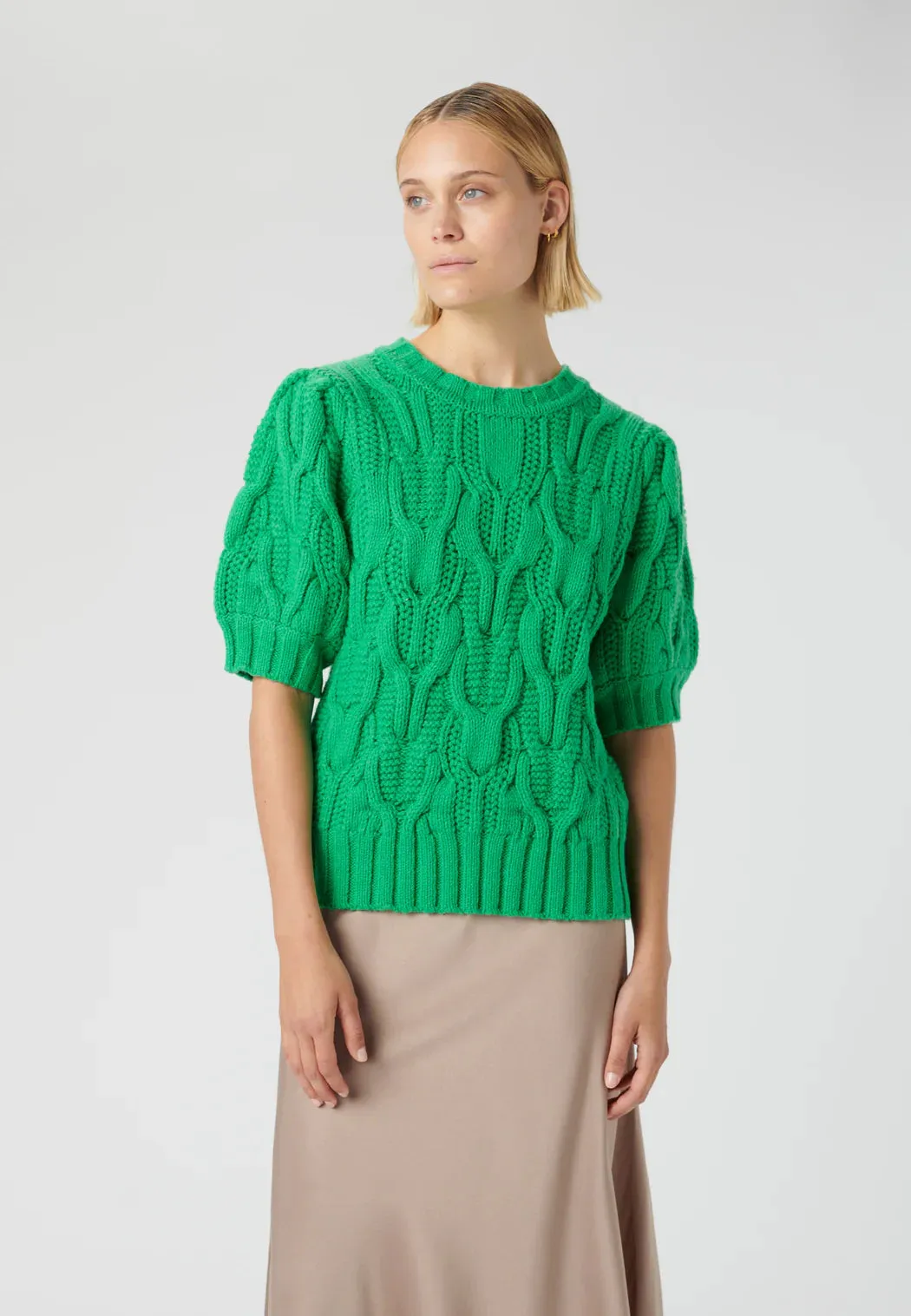 Dea Kudibal - Melody Knit with Cable Stitch in Parakeet Green