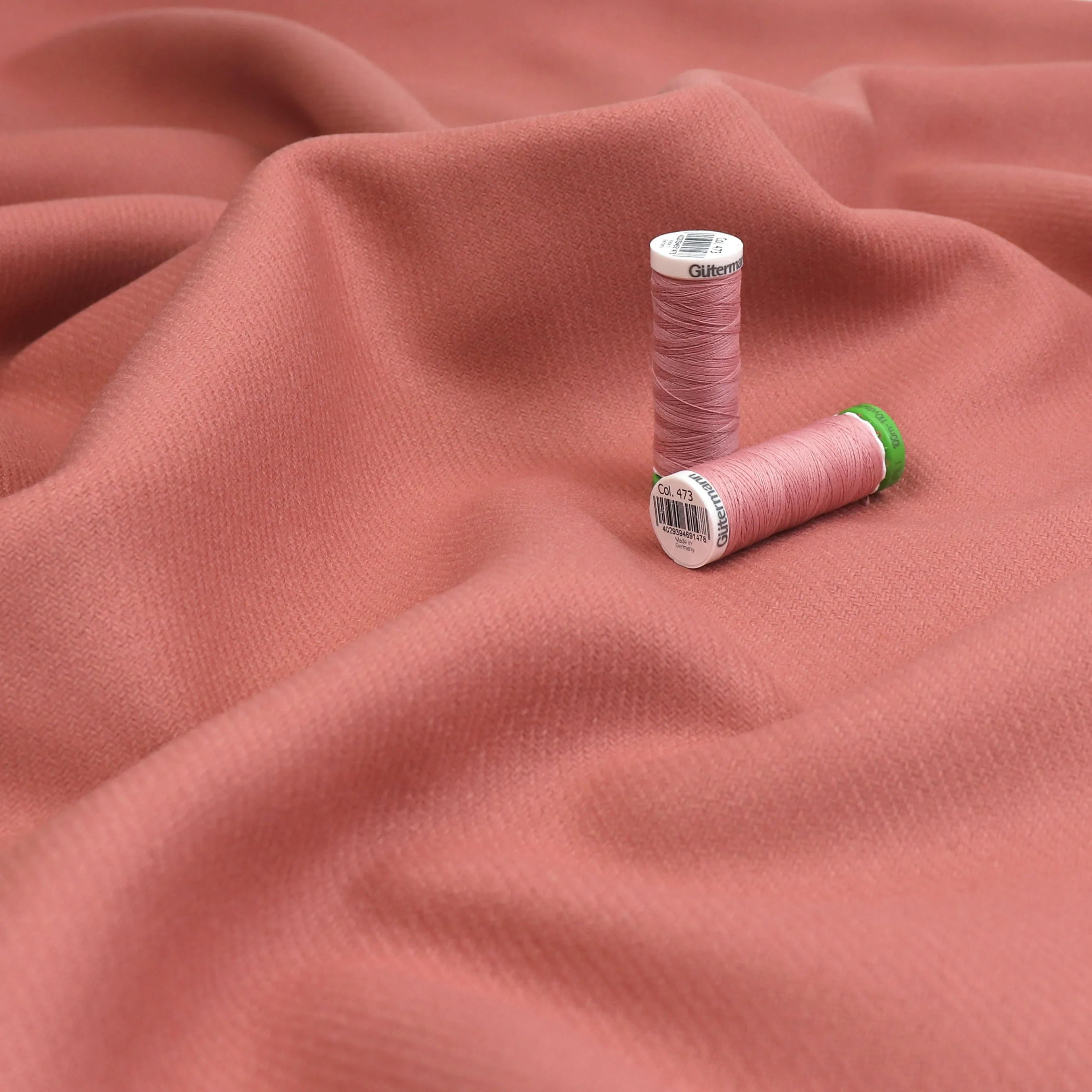 Deadstock Wool Cashmere Blend Coating - Salmon Pink