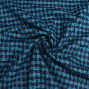 Deadstock Wool Coating - Blue Check - UK Made - END OF BOLT 108cm