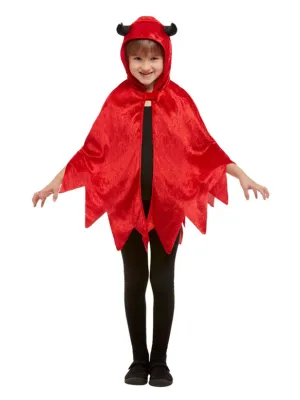 Devil Hooded Cape Halloween Costume, Red