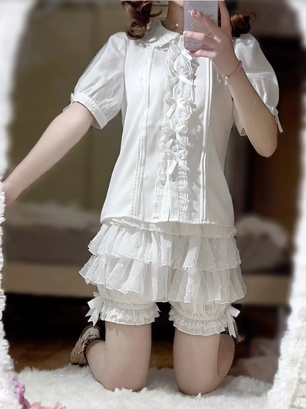 DMFS Lolita~Daily Lolita Bloomers Safety Anti-Flash Lace Shorts