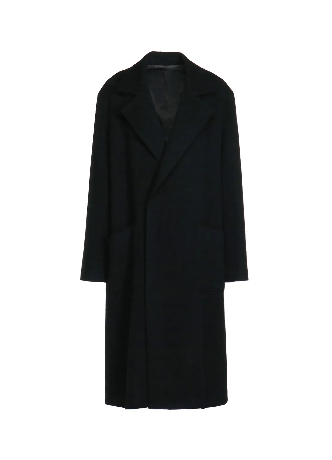 ECO WOOL BEAVER DOUBLE-BREASTED SNAP BUTTON LONG COAT