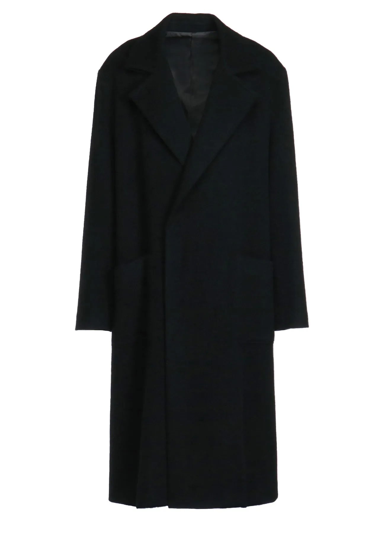 ECO WOOL BEAVER DOUBLE-BREASTED SNAP BUTTON LONG COAT