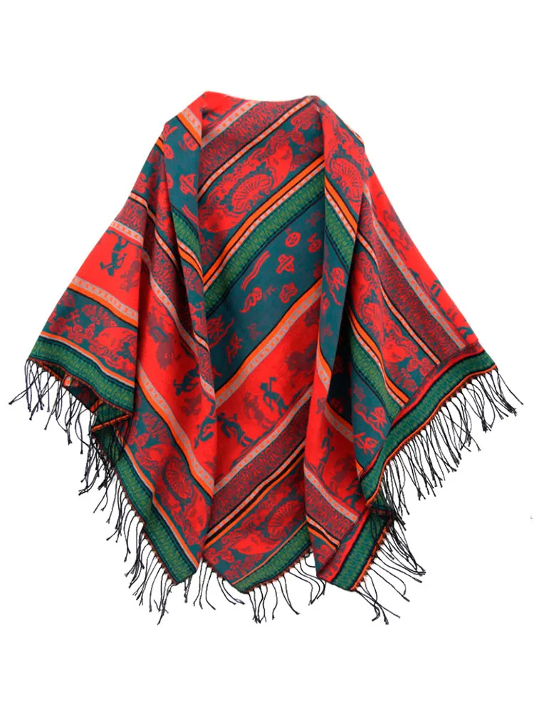 Ethnic wind scarf female Tibetan Spring and Autumn towel outside the cloak air conditioning shawl