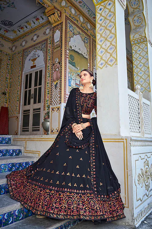 Exclusive Designer Navy Blue Traditional Ethnic Wear Lehenga Choli