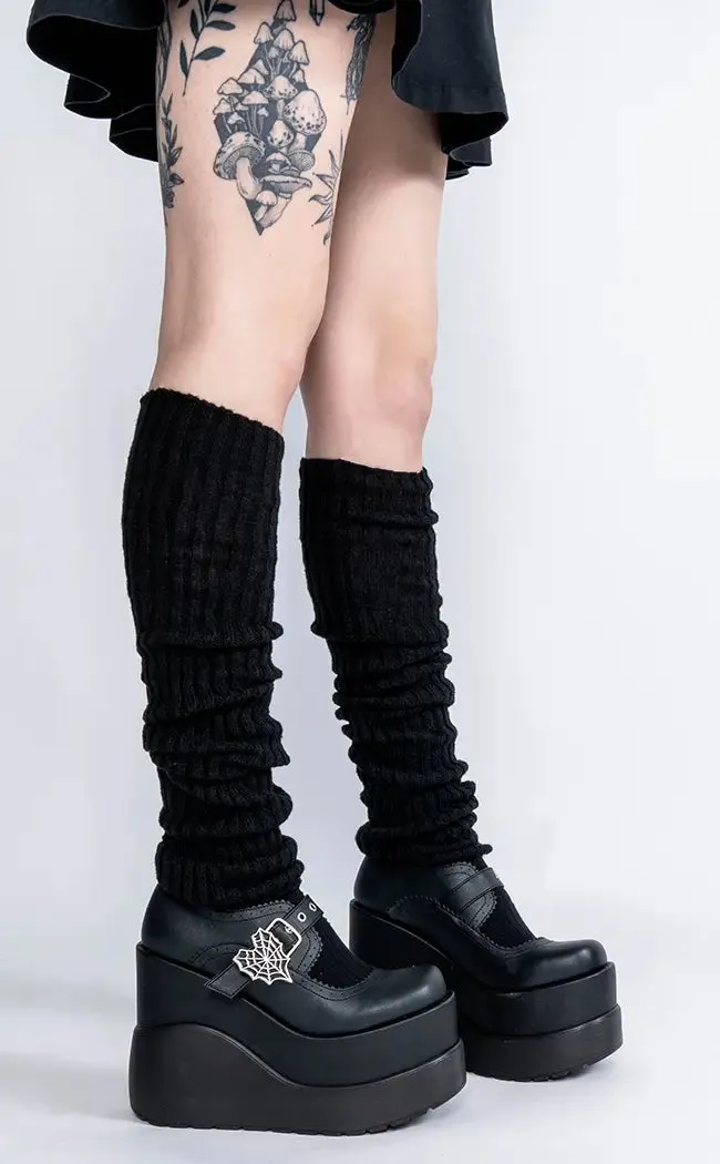 Extra Long Knit Leg Warmers | Black or White