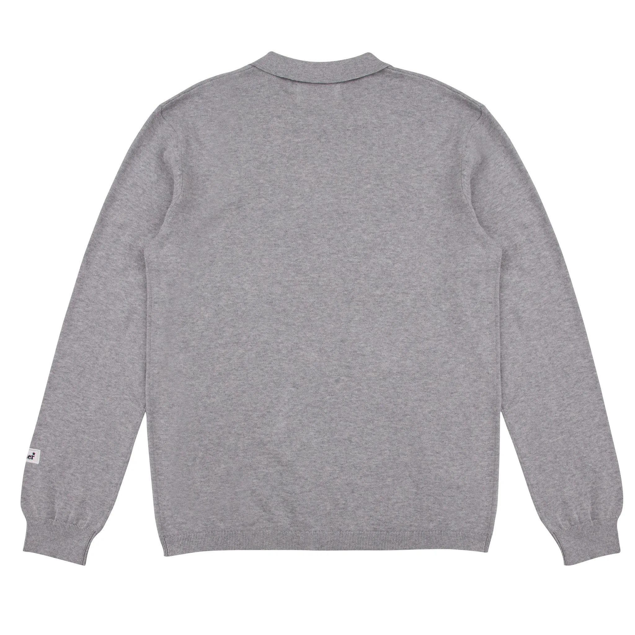 Fine Cut Knitted Polo - Light Grey Melange