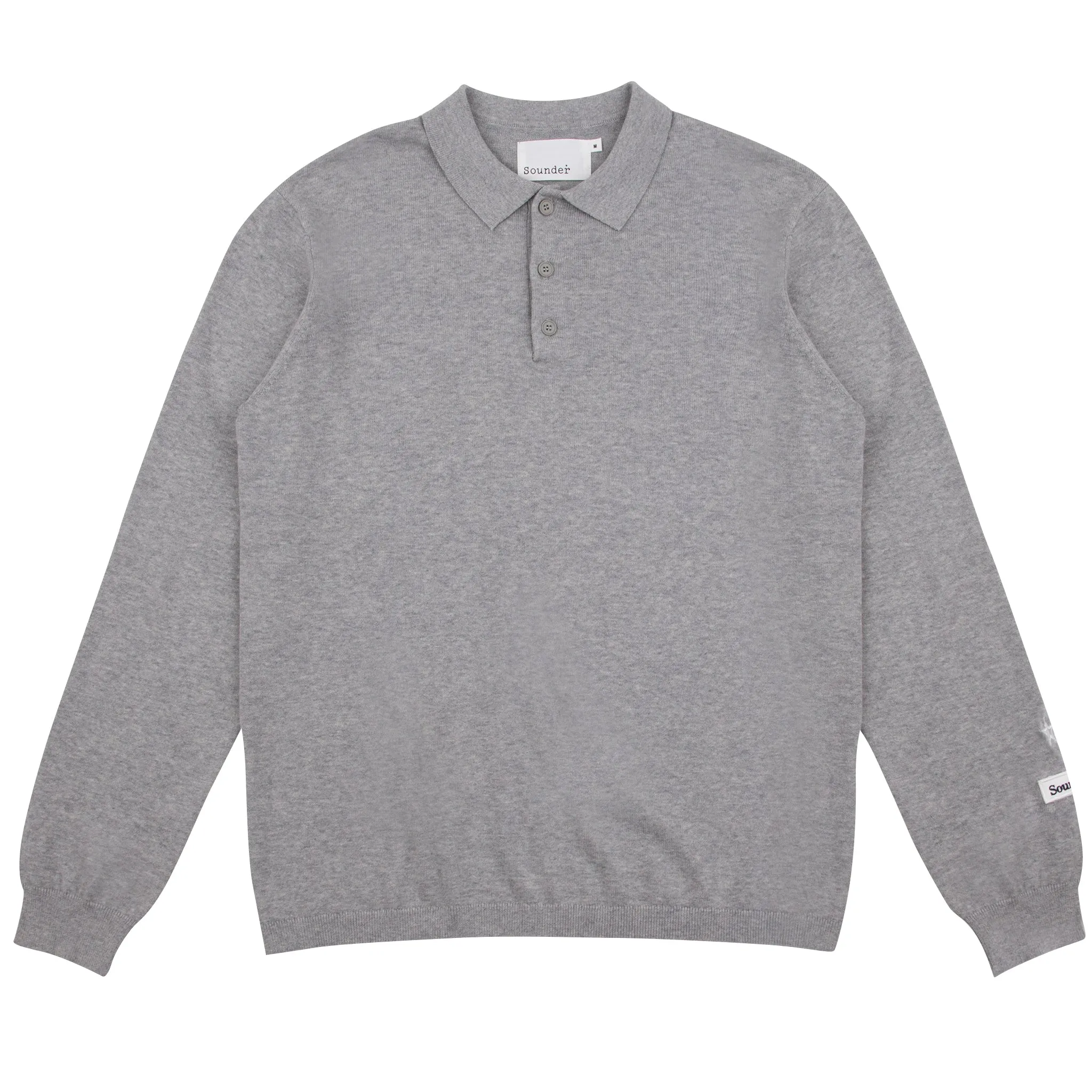 Fine Cut Knitted Polo - Light Grey Melange