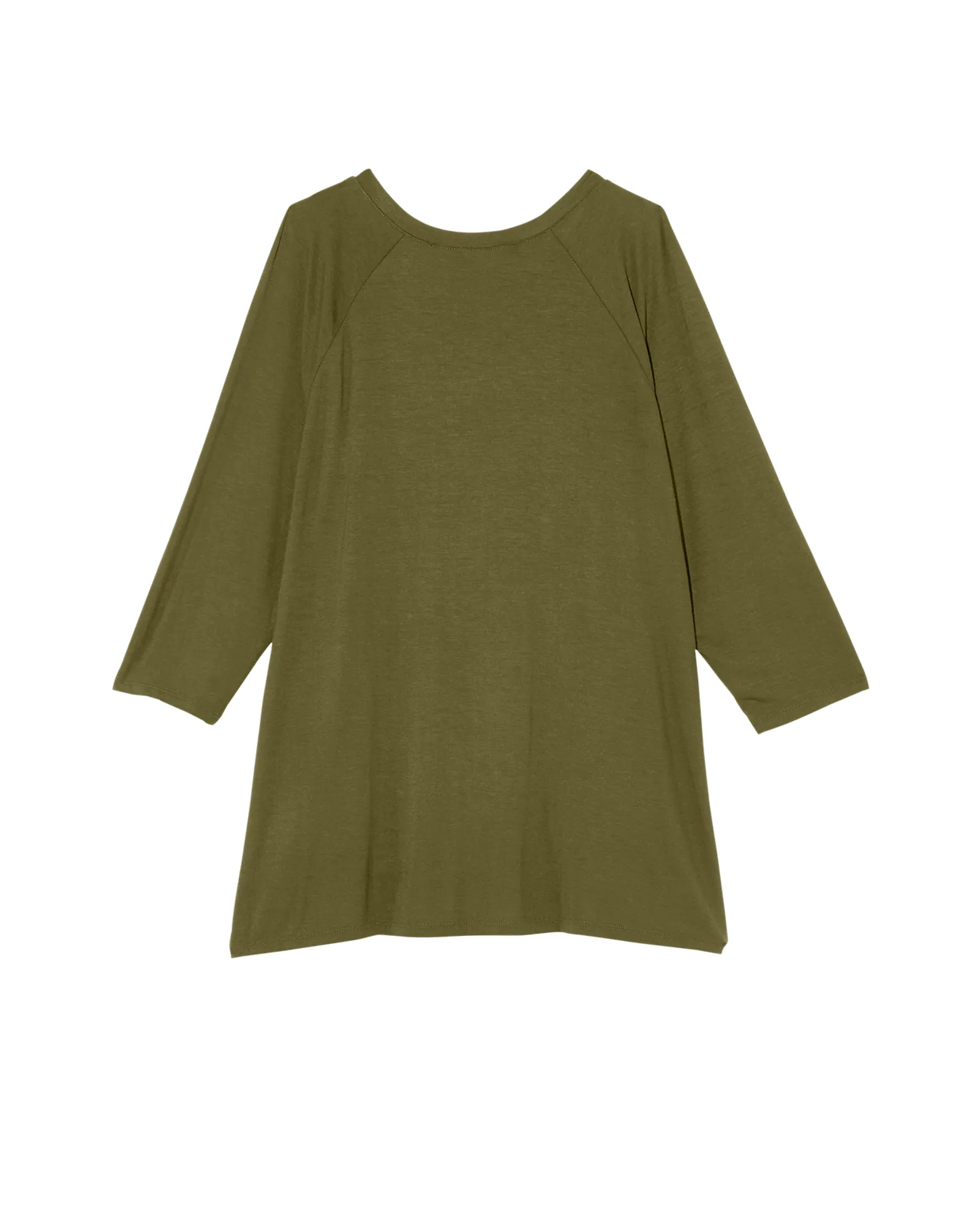 Finely 3/4 Sleeve Lace Up Shoulder Tee | Olive Green