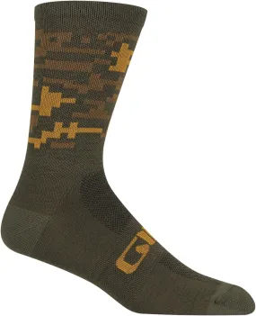 Giro Seasonal Merino Wool Sock Bicycle Socks Trail Green Camo Large