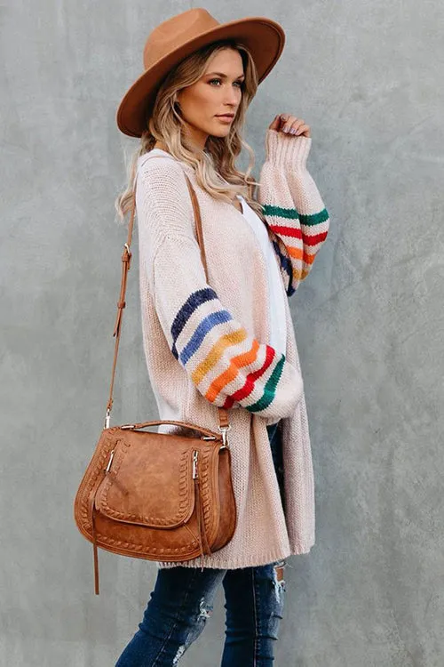 Going For Cozy Rainbow Striped Cardigan - 3 Colors