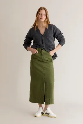 GRACE Organic Cotton Denim Skirt - Green Wash