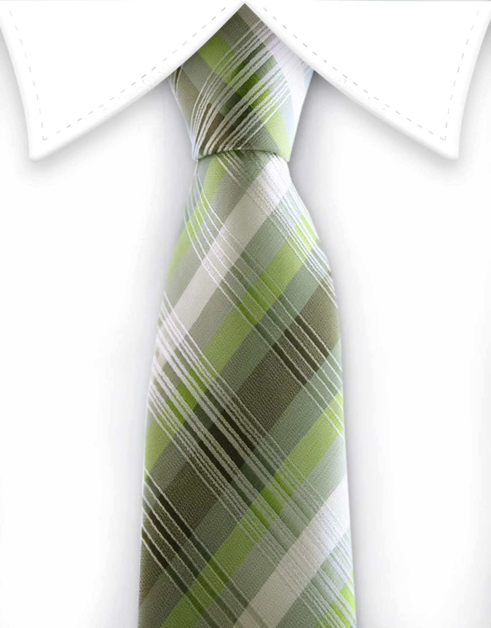 Green Plaid Skinny Tie