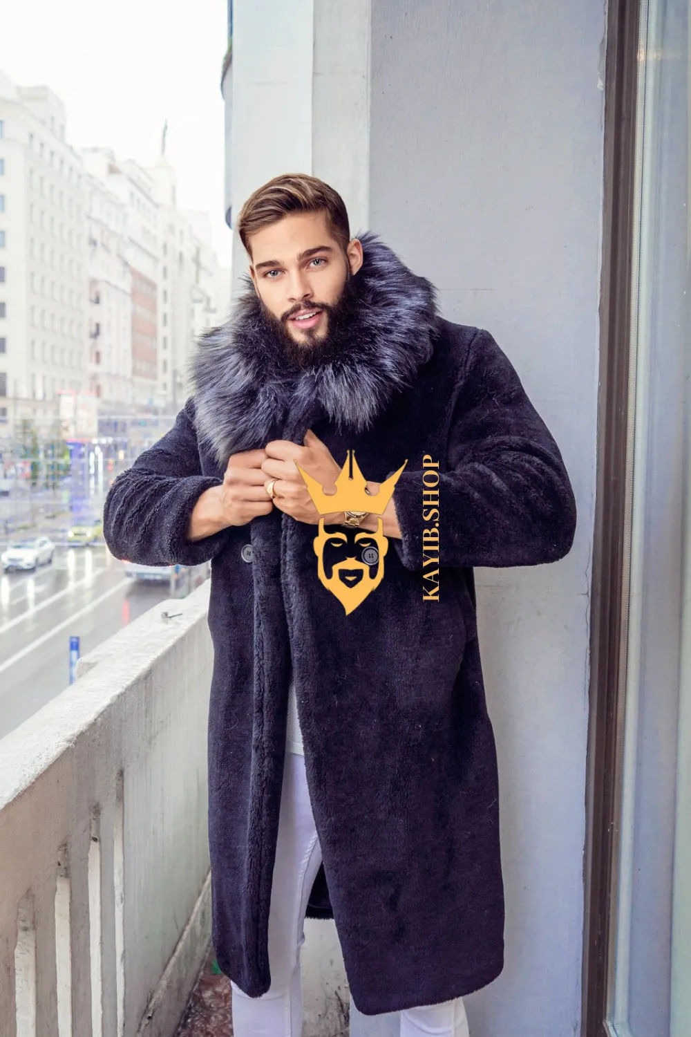 Handmade Men's Teddy Designer Coat - Endure Canadian Winters with Style and Comfort