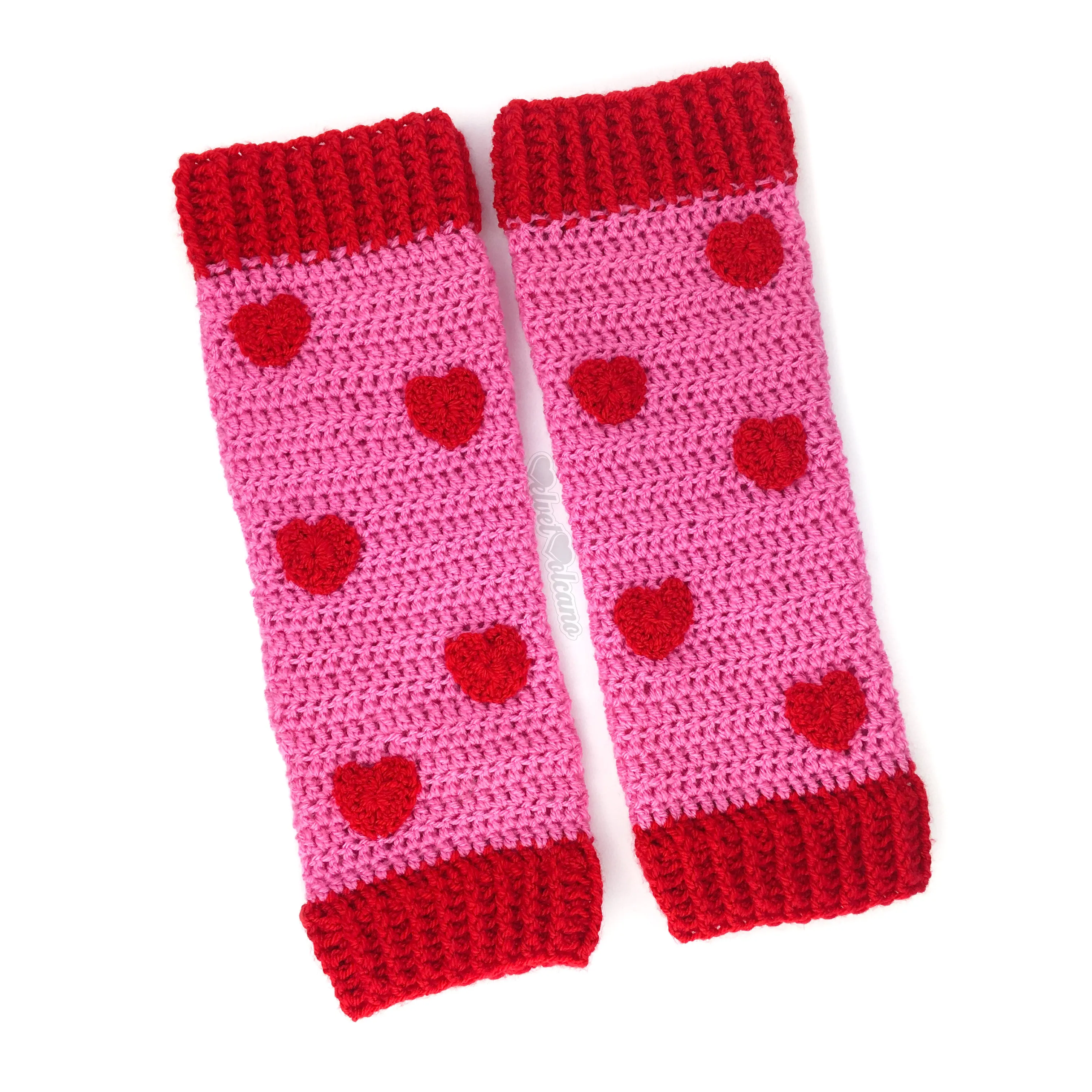 Heart Print Leg Warmers (Custom Colour)