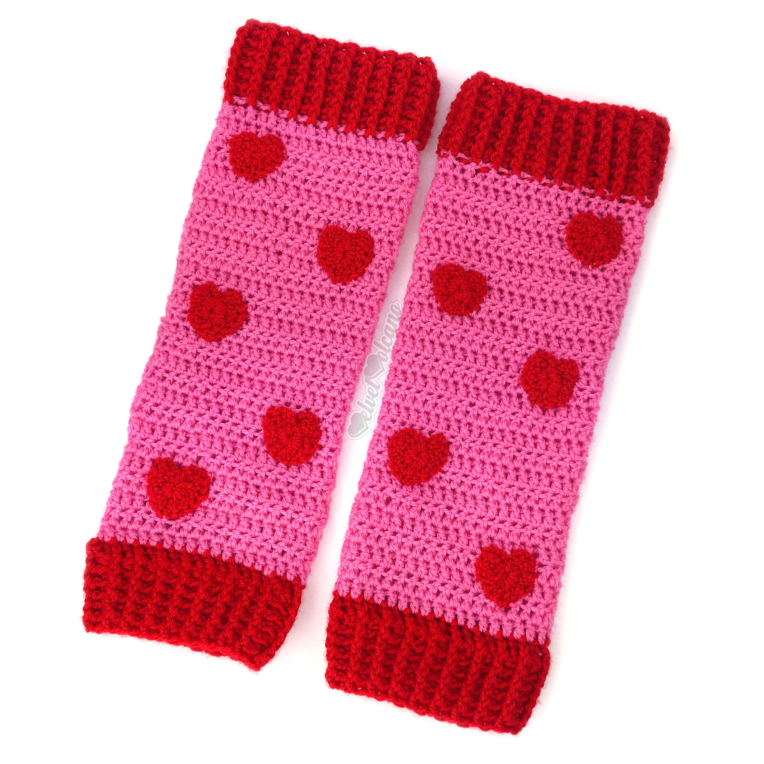 Heart Print Leg Warmers (Custom Colour)