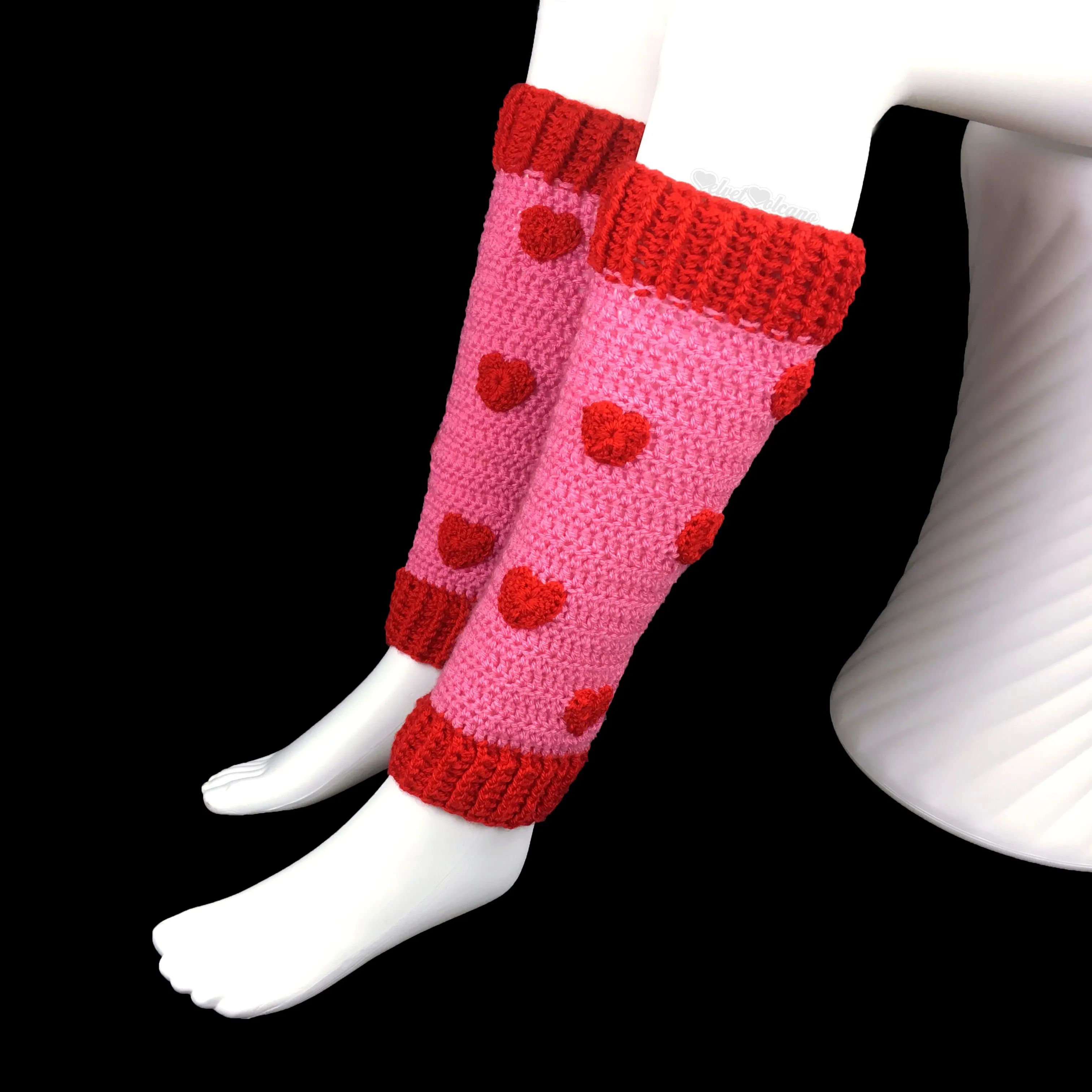 Heart Print Leg Warmers (Custom Colour)