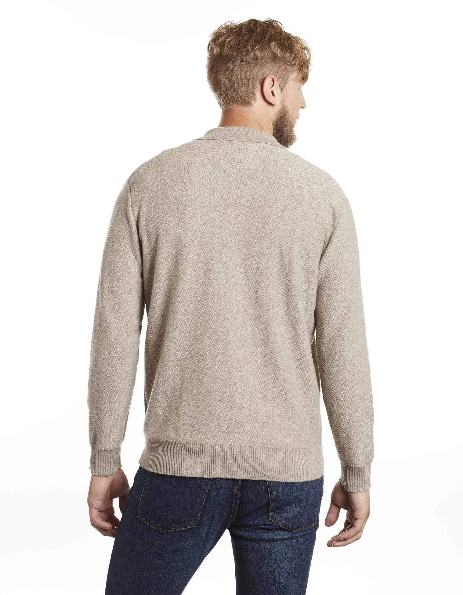 Herringbone Men's Cashmere Sweater