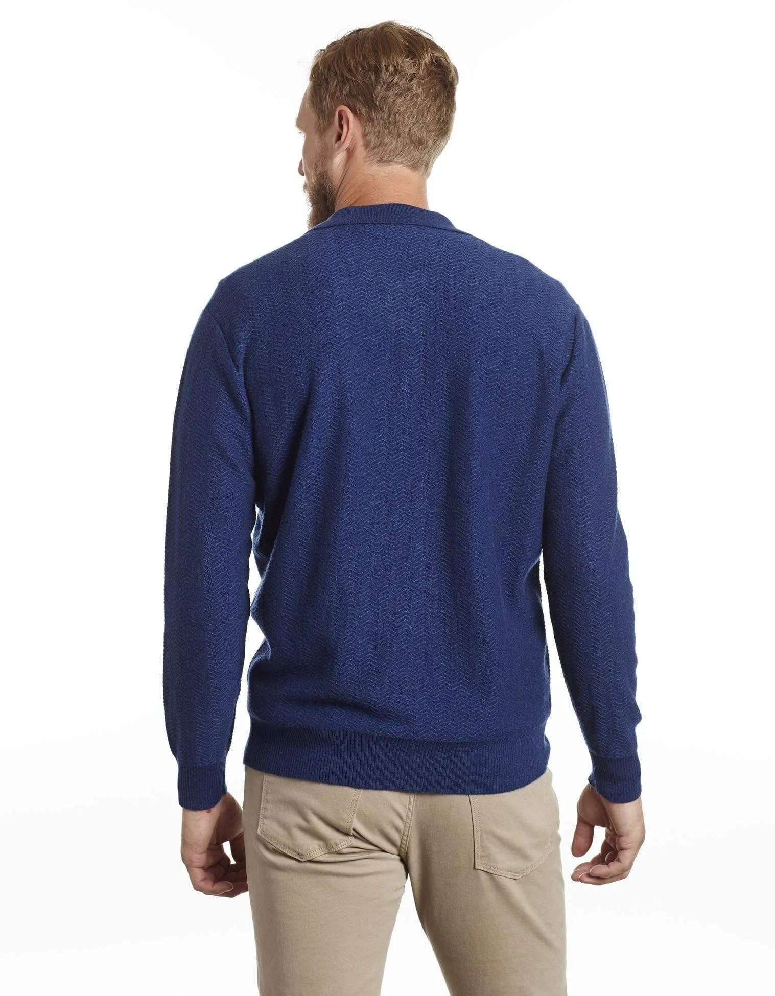 Herringbone Men's Cashmere Sweater