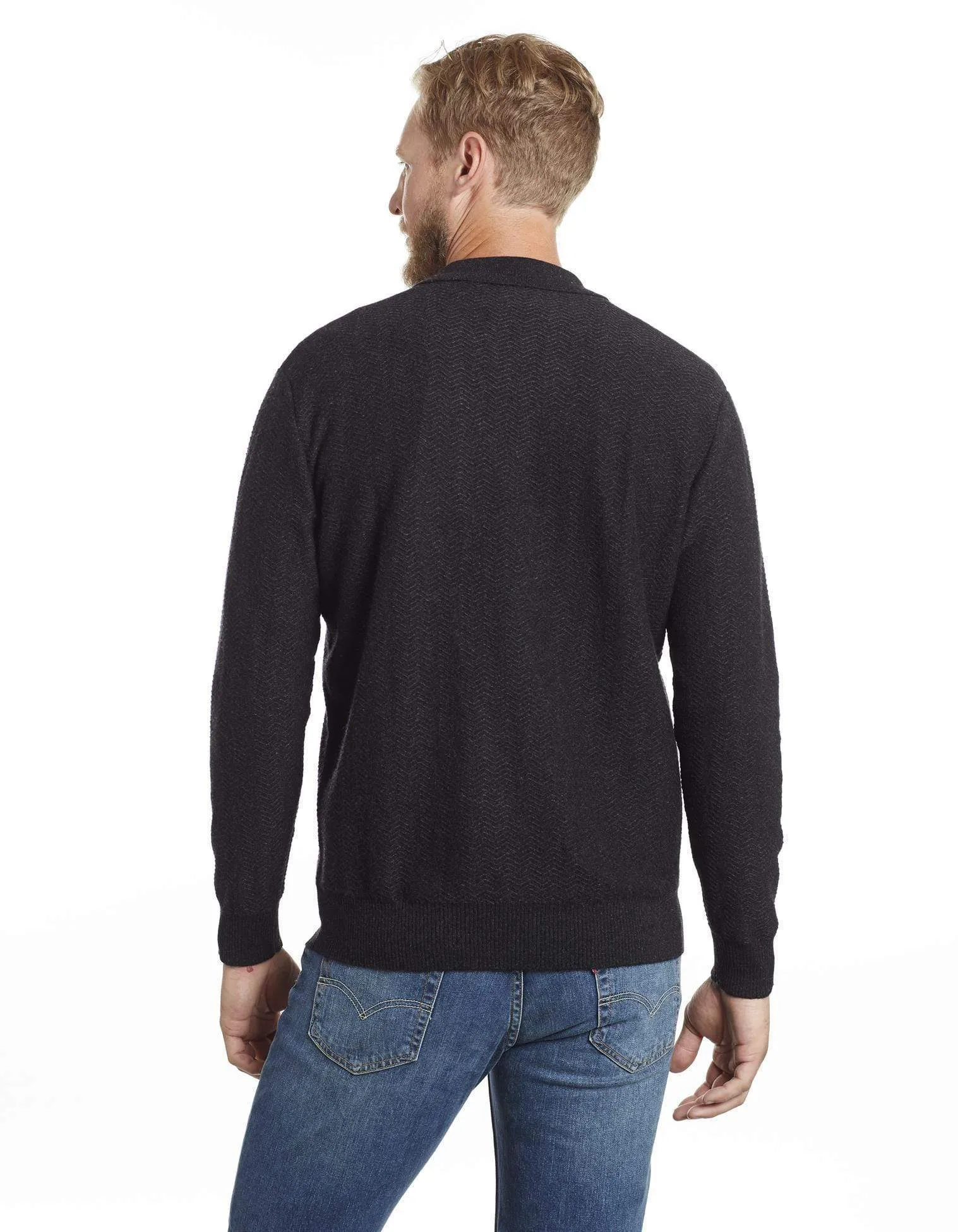 Herringbone Men's Cashmere Sweater