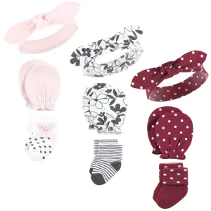 Hudson Baby Caps, Mittens and Socks Set, Retro Floral