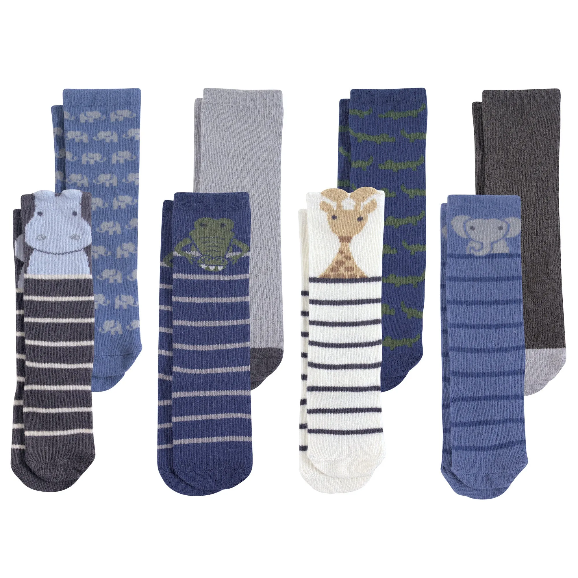 Hudson Baby Cotton Rich Knee-High Socks, Safari Boy