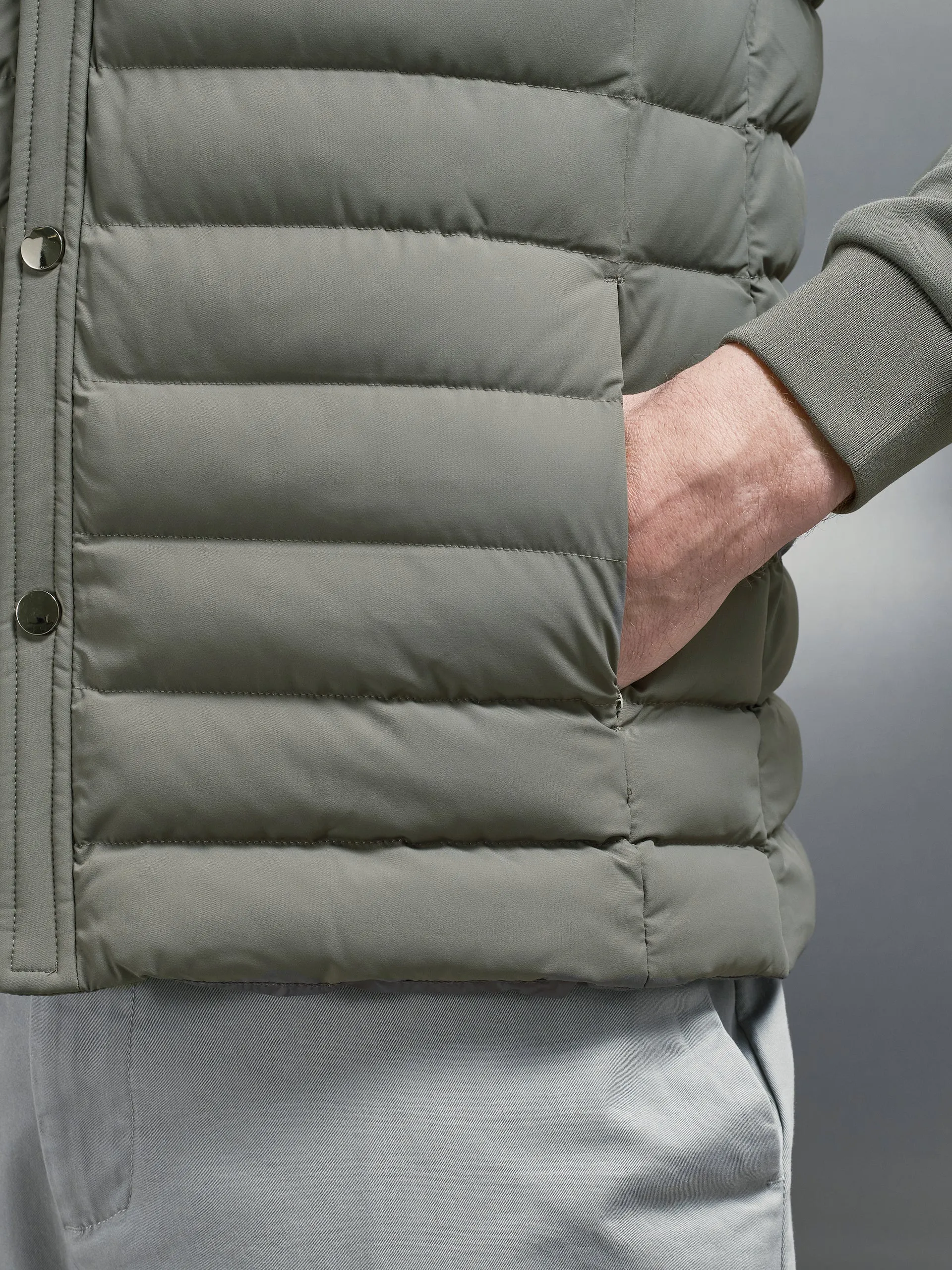 Hybrid Quilted Overshirt in Sage