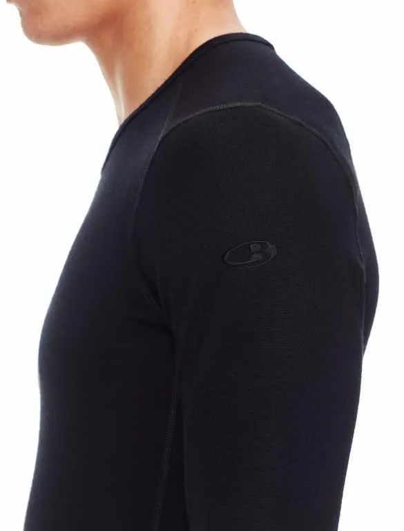 icebreaker Merino Base Layer Men's 260 Tech Top Long Sleeve Crewe - Black L