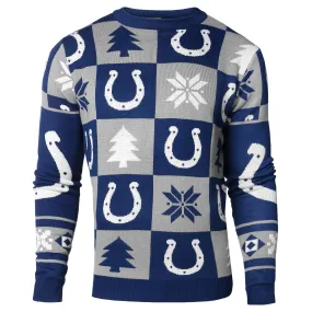 Indianapolis Colts Forever Collectibles Blue & Gray Knit Patches Ugly Sweater