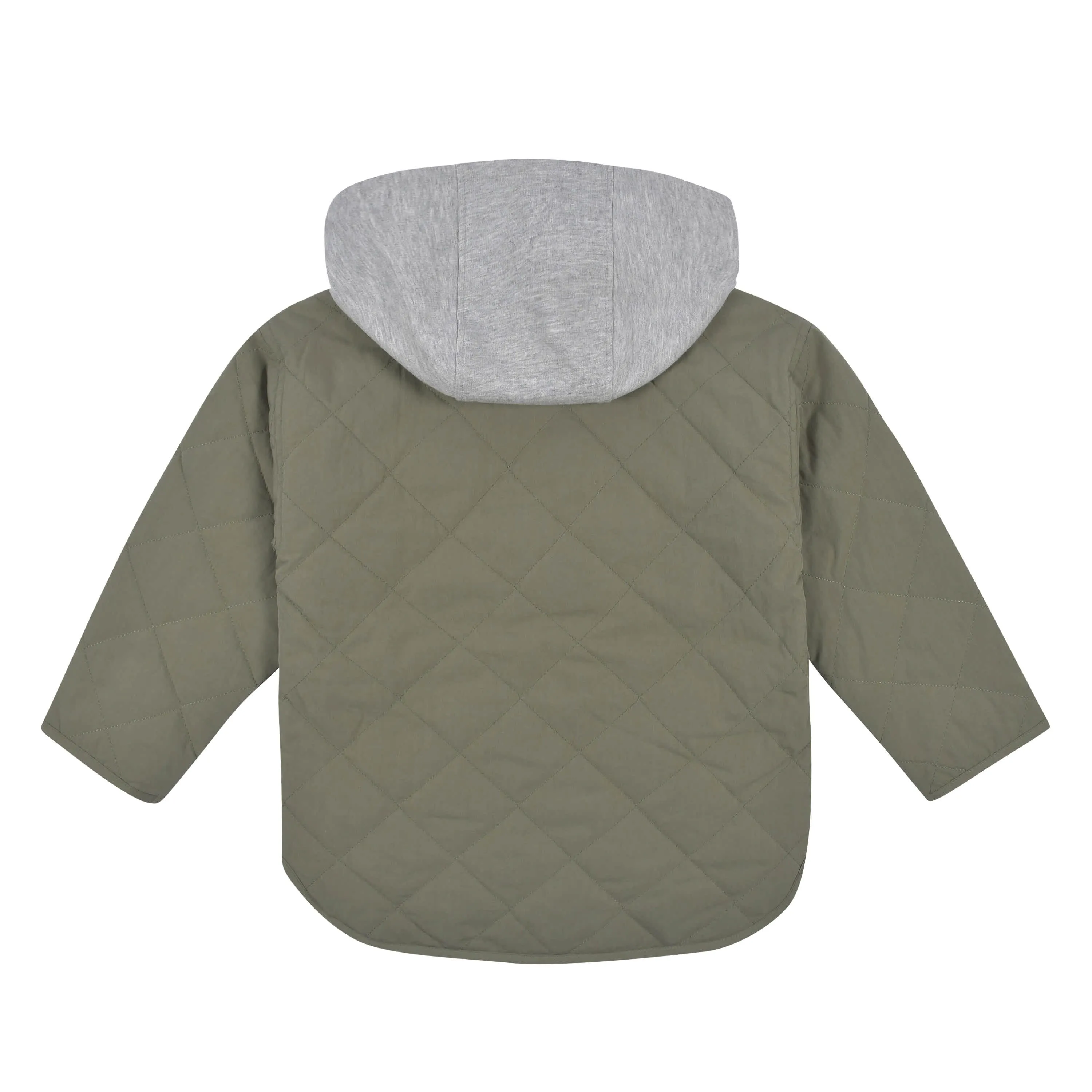 Infant & Toddler Boys Sage Green Quilted Hooded Jacket