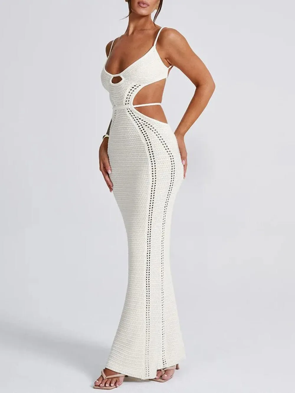 Jennifer Hollow Out Backless Maxi Dress