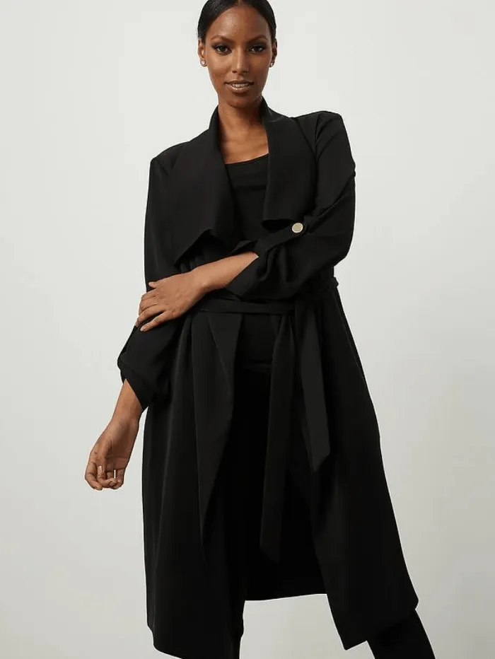 Joseph Ribkoff T Black Long Belted Jacket 213654 11