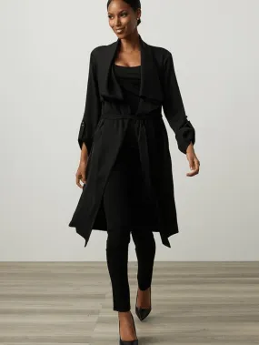 Joseph Ribkoff T Black Long Belted Jacket 213654 11