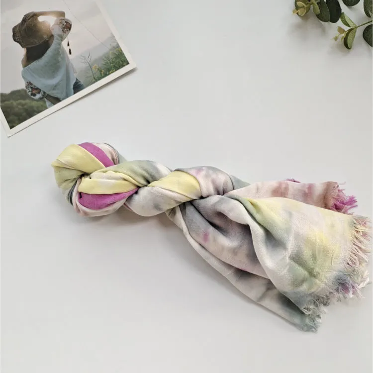 JY-77  Ethnic  style handmade tie-dyed scarf comfortable shawl outside the decorative seaside scarf