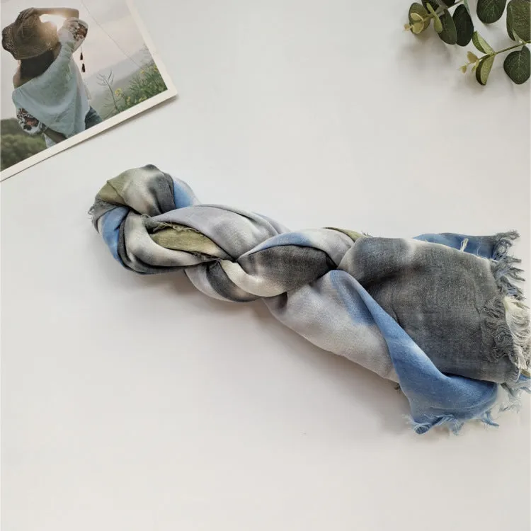 JY-77  Ethnic  style handmade tie-dyed scarf comfortable shawl outside the decorative seaside scarf