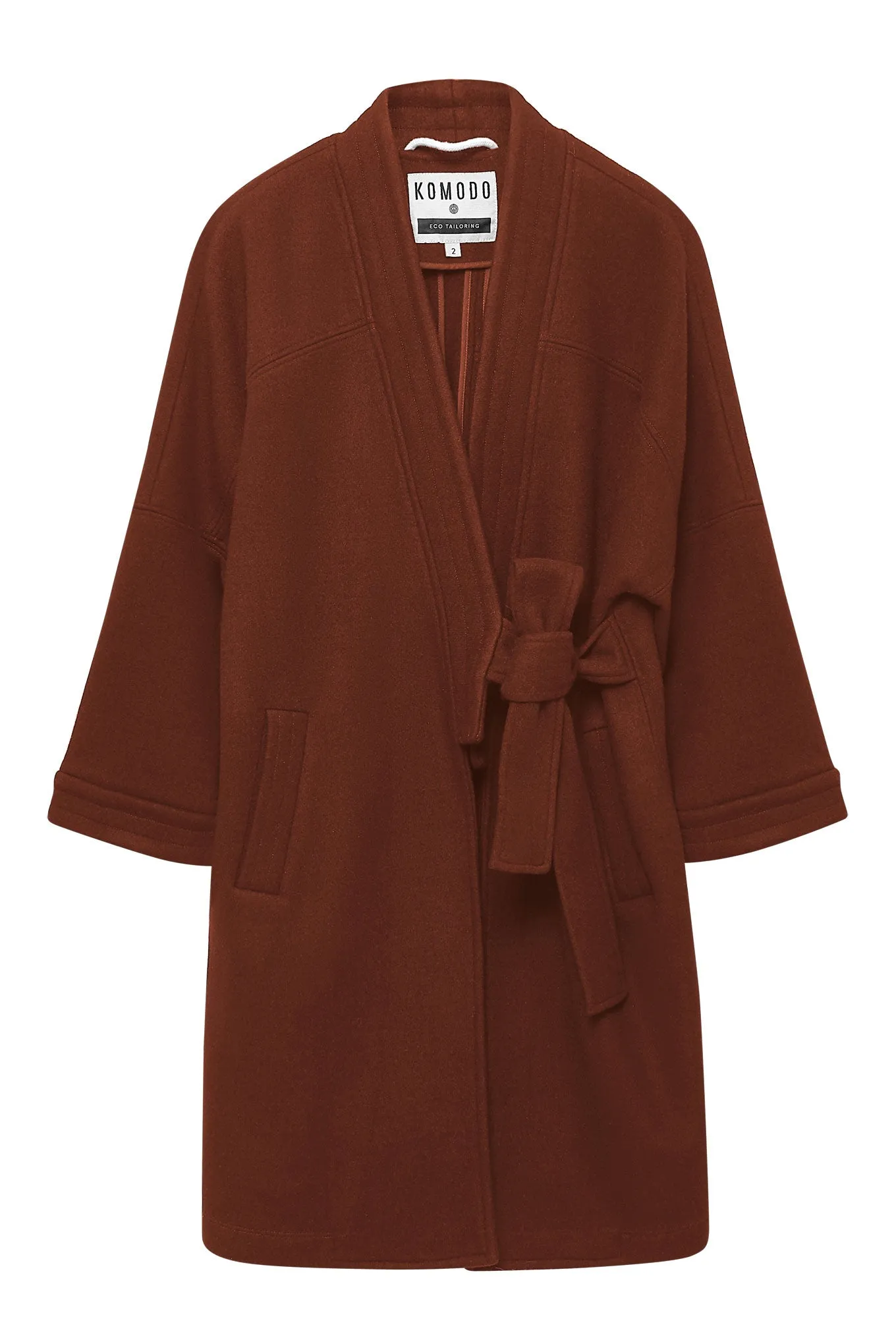 Kaia Wool Blend Twill Coat Chestnut