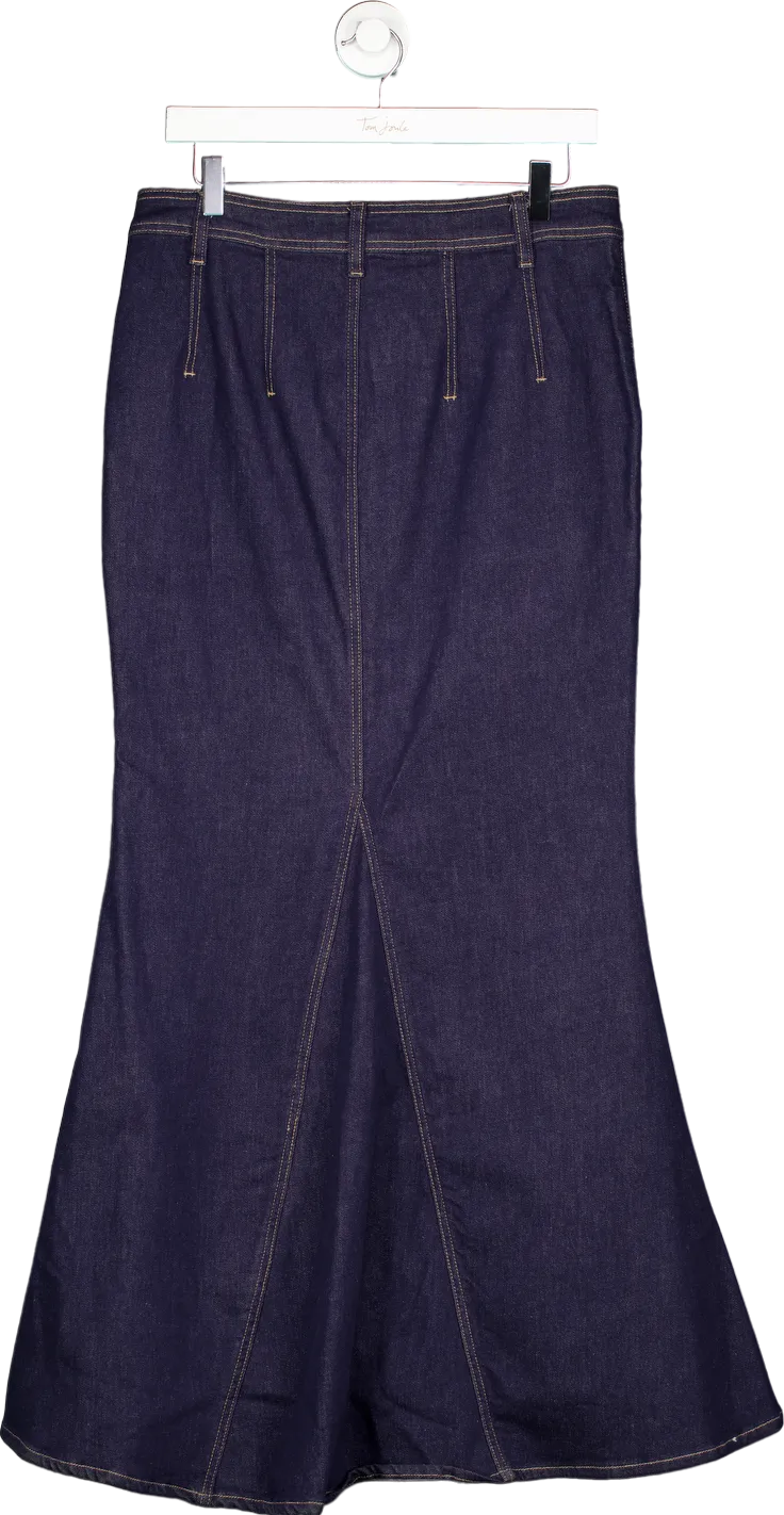 Karen Millen Stonewashed Stretch Denim Maxi Skirt UK 10