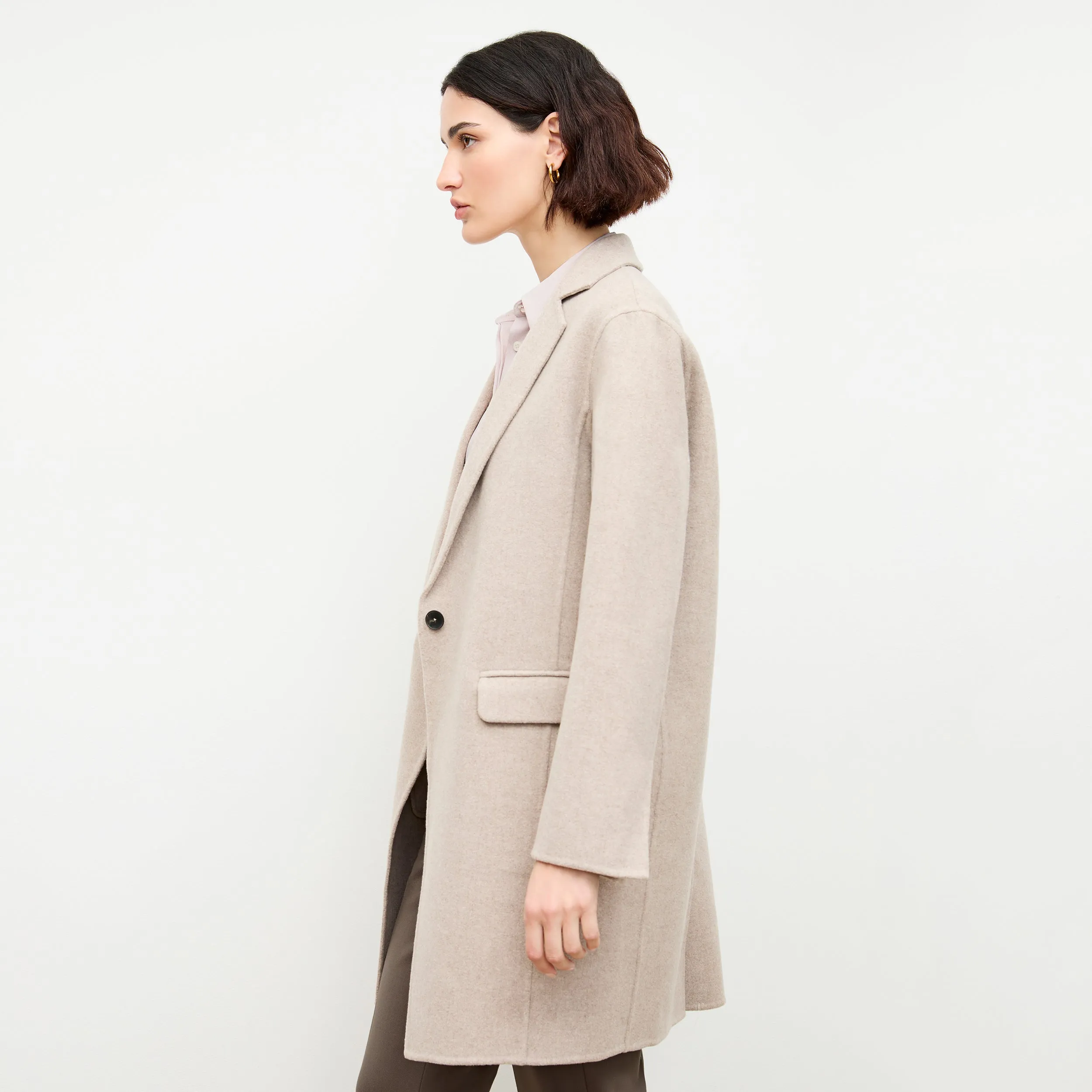 Kasha Coat - Double-Face Wool Cashmere :: Stone Melange